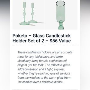 Poketo set of candlesticks. New in a box. Never used. FabFitFun extra